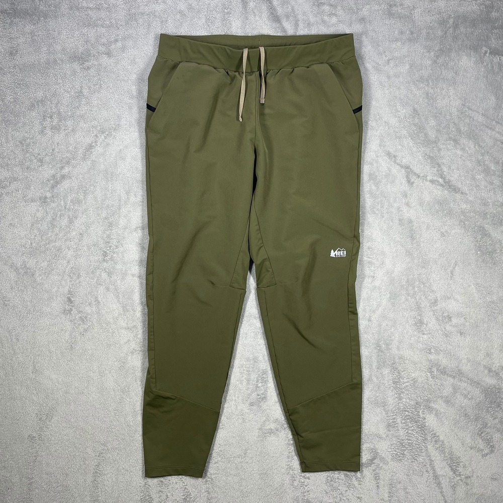 REI Co-op Active Pursuits Pants Mens Large Olive Green Hiking Joggers
